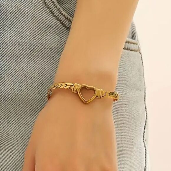 FREE - Bracelet heart gold tone - Picture 4 of 6